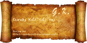 Gundy Kötöny névjegykártya